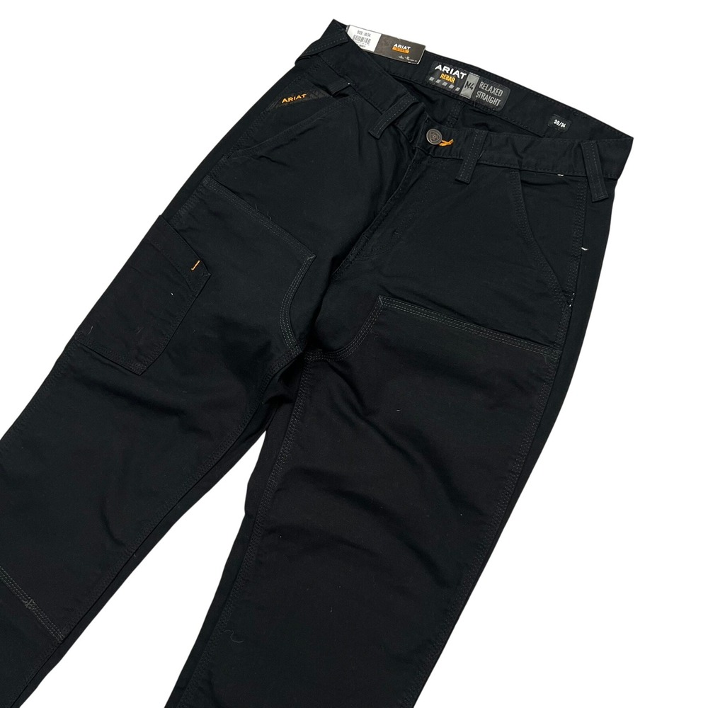 Ariat Rebar M4 Relaxed Straight Double Knee Work Pants Black 30x34 10030231 Mens